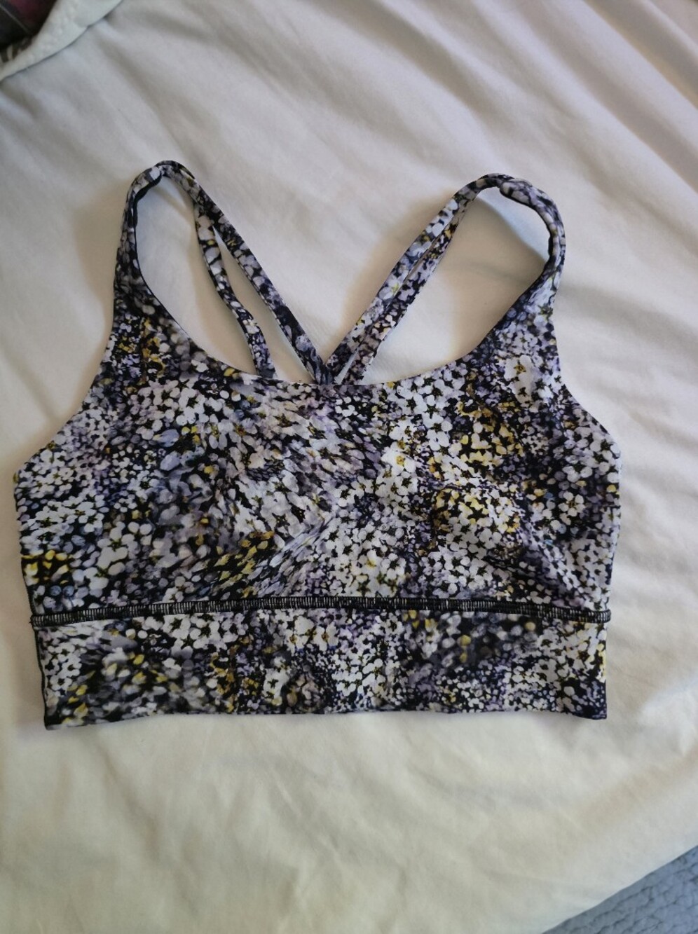 Lululemon Free to Be Wild Bra Floral Black & Purple Size 6